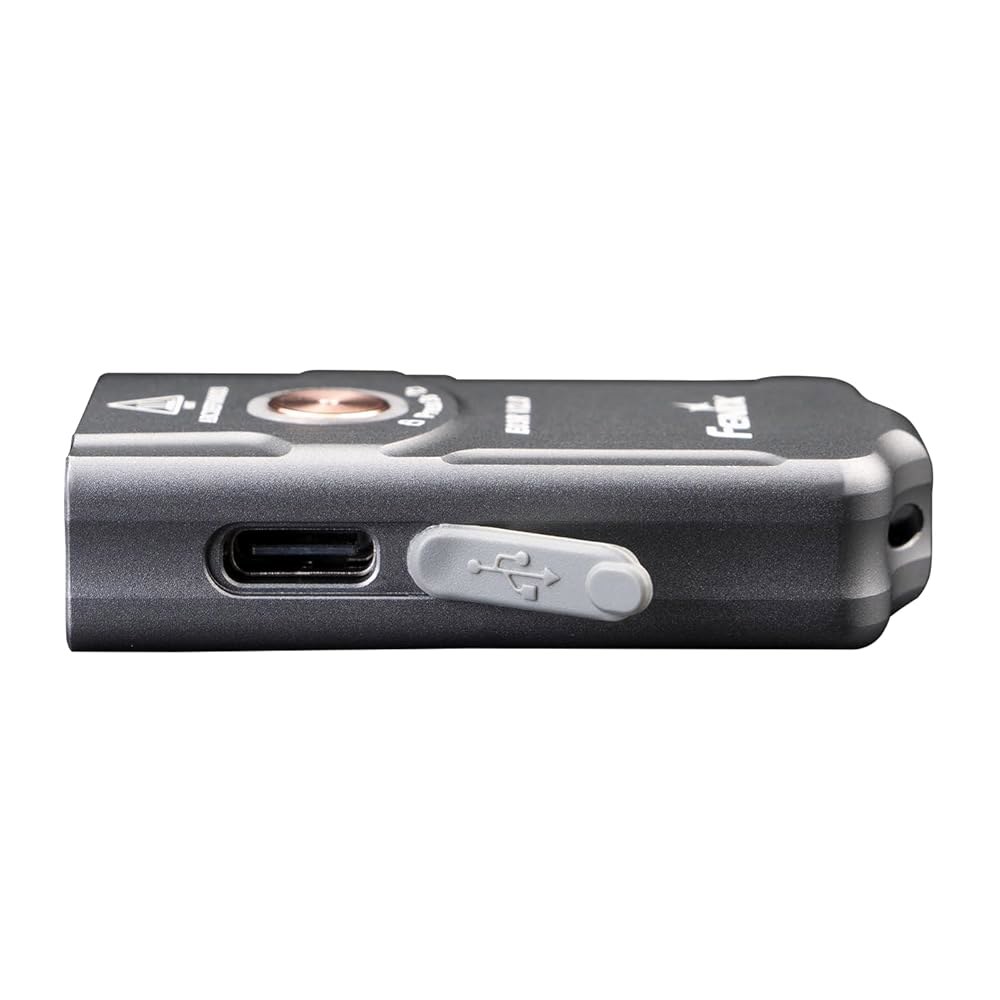 Fenix E03R v2.0 키체인 손전등, 회색, 500루멘 밝은 USB-C 충전식 EDC(빨간색 LED 및 정리함 포함) Gray - 상세 이미지 3