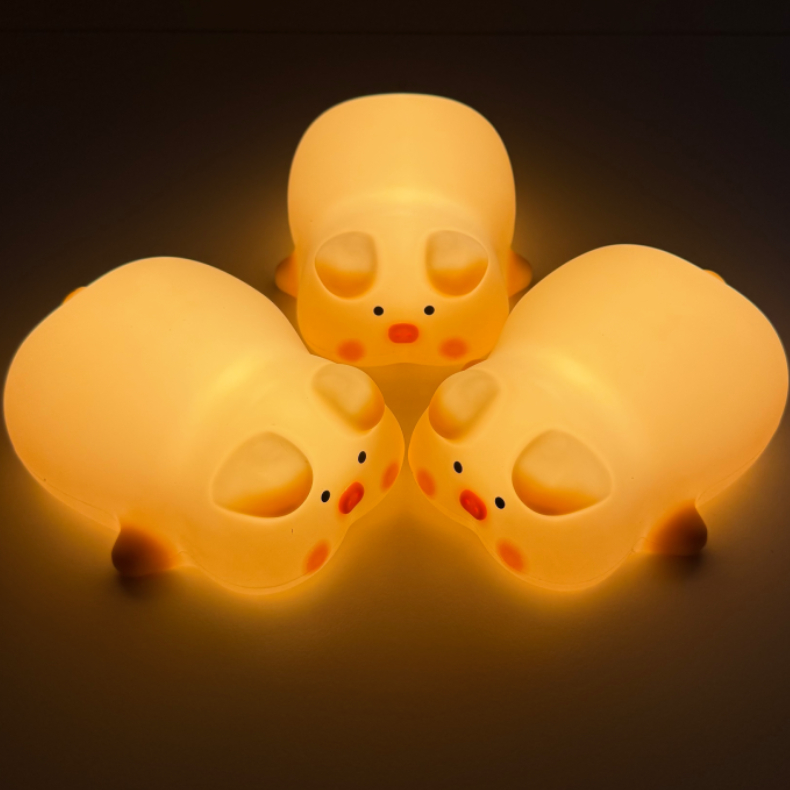 말랑말랑 실리콘 LED무드등 밝기조절 무선 터치 수면등 수유등 침대 침실 핑크돼지 - 상세 이미지 2