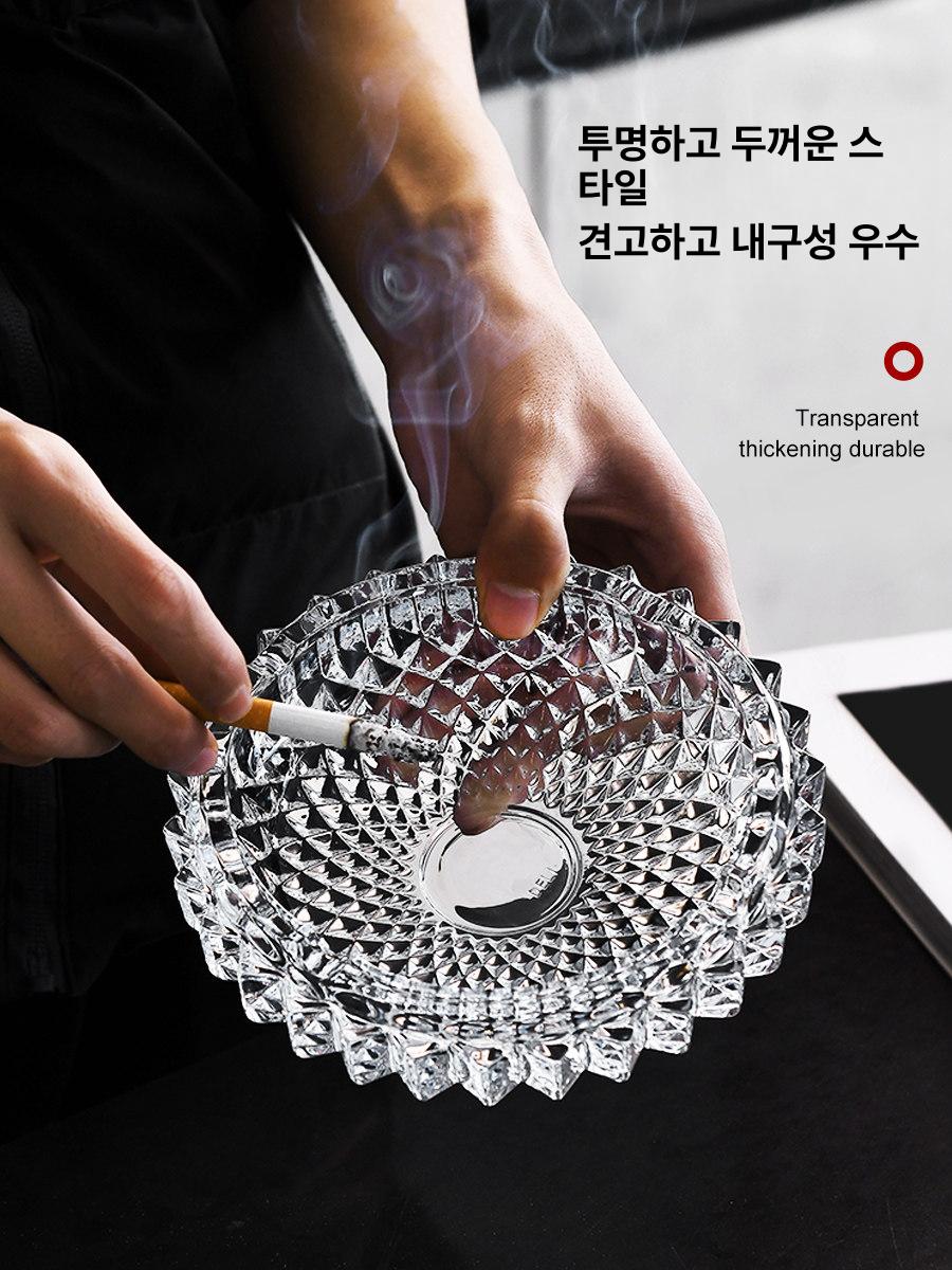 유리재떨이 거실 재털이 12cm 투명 스퀘어 사각 낙하 투명 10cm 해머드 특별 할인 - 상세 이미지 2