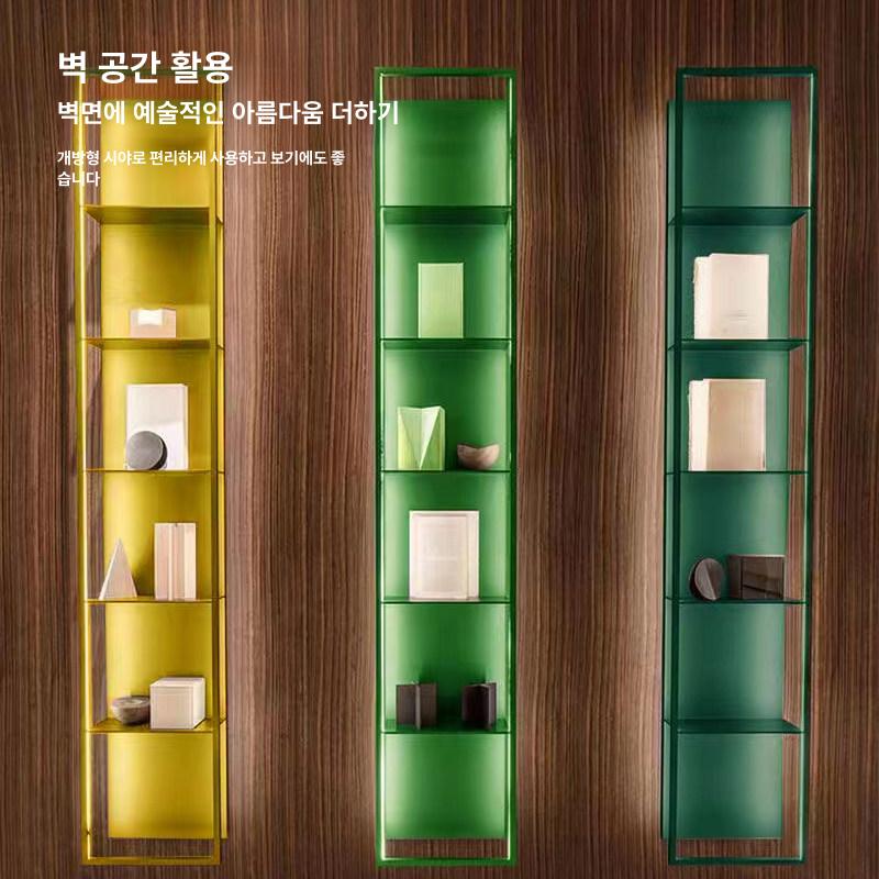 디자인필링 5단 수납 거실 침실 서재 다용도 모던 디자인 철제 벽걸이 LED 인테리어 다양한 색상 주문 제작 고객 서비스 문의 - 상세 이미지 2