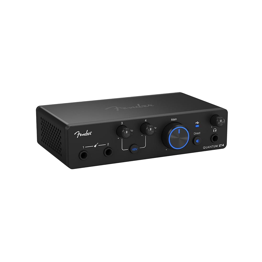 펜더 퀀텀 LT 4 | 음악 제작을 위한 4x2 USB-C 오디오 인터페이스, 듀얼 MAX-HD 마이크 프리앰프, 악기 입력, 저지연 드라이버, 루프백, 밸런스 출력, 헤드폰 앰프 - 상세 이미지 3