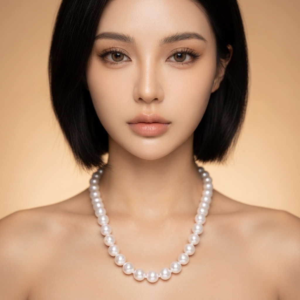 아코야 진주 14K 잠금 장식 9mm~10mm 목걸이 - 상세 이미지 5