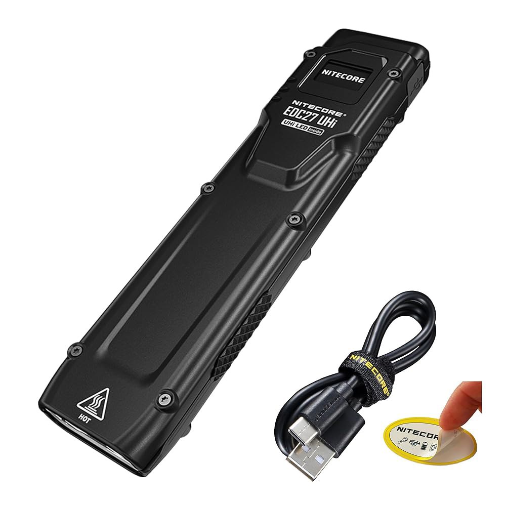 나이트코어 EDC27 UHi 울트라 슬림 플랫 EDC 손전등, 3100루멘, USB-C 충전식, 듀얼 스위치, 일상적인 휴대를 위한 컴팩트 포켓 라이트 - 상품 이미지