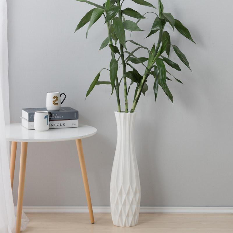 세라믹 대형화병 플로어 북유럽 꽃병 큰 45cm 흰색 화이트 리버스드 코너 높이 46cm - 상세 이미지 3