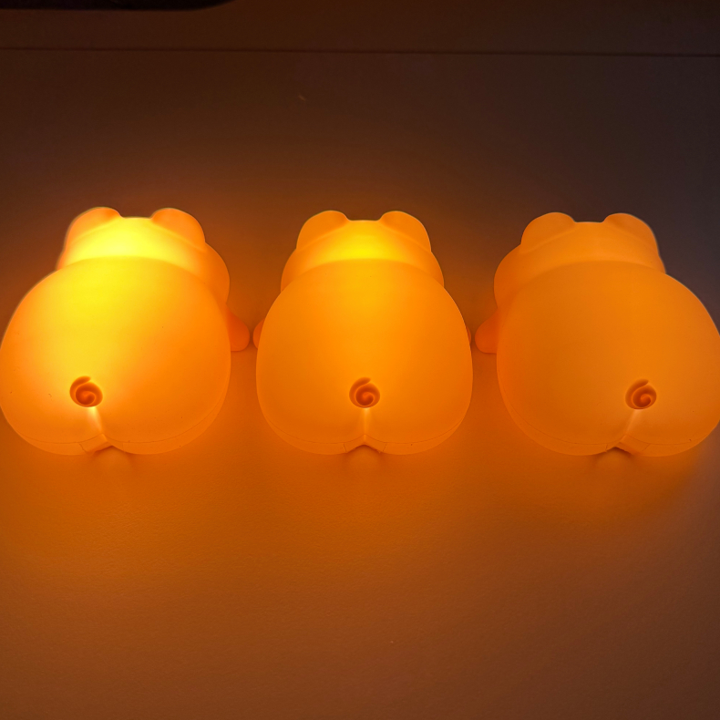 말랑말랑 실리콘 LED무드등 밝기조절 무선 터치 수면등 수유등 침대 침실 핑크돼지 - 상세 이미지 4