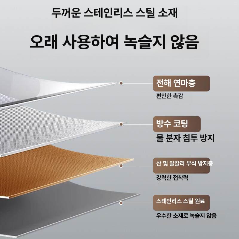 스테인레스 3단 식기건조대 물빠짐 2단 스텐 33cm 3단 기본형 프리사이즈 - 상세 이미지 3