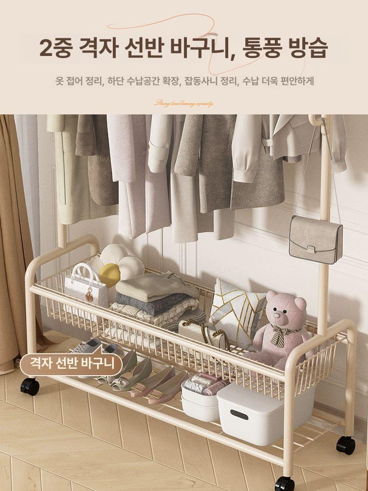원룸 폭좁은 선반 행거 실내 옷가게 옷걸이 안방 진열대 철제 좁은공간 미니 인테리어 - 상세 이미지 5