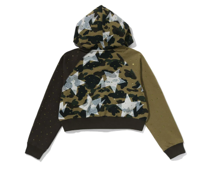 베이프 우먼즈 후드집업 STA OVER PRINT 1ST CAMO CRYSTAL STONE COLLEGE FULL ZIP HOODIE 1M30-215-310 - 상세 이미지 3