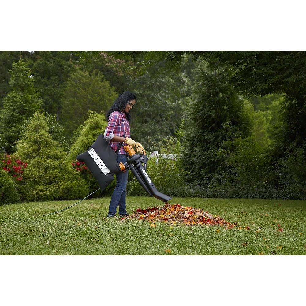잔디 관리를 위한 WORX Trivac 3 in 1 전기 블로워, 350 CFM 및 210 MPH의 진공, 금속 임펠러가 있는 멀처, WG509 - 상세 이미지 2