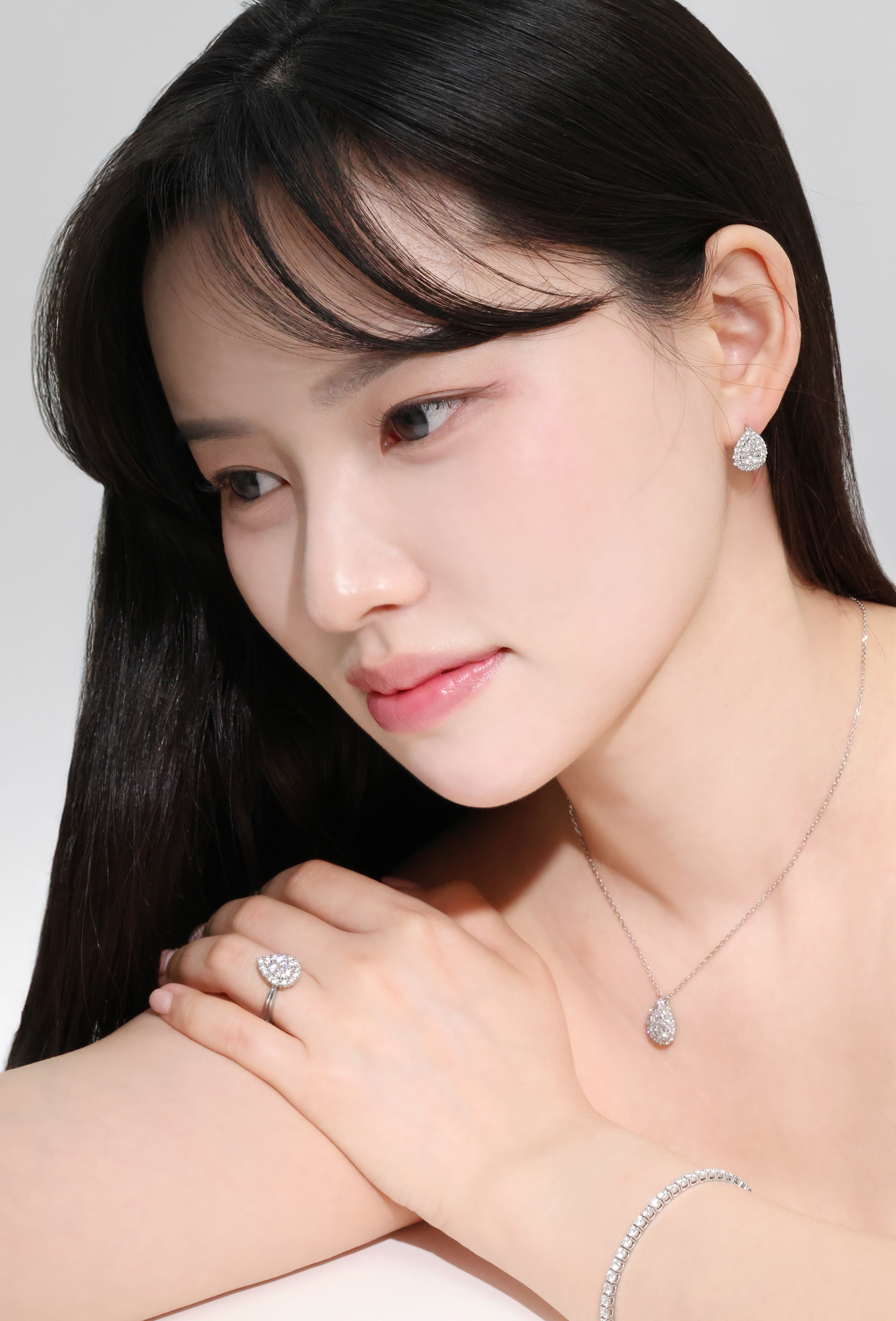 랩다이아 원터치 귀걸이 파베세팅 물방울 랩다이아몬드 14k 18k 이미지 6