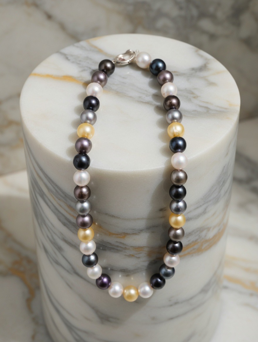 남양 진주 멀티칼라 14K골드 장식  목걸이 9mm~15mm - 상세 이미지 4
