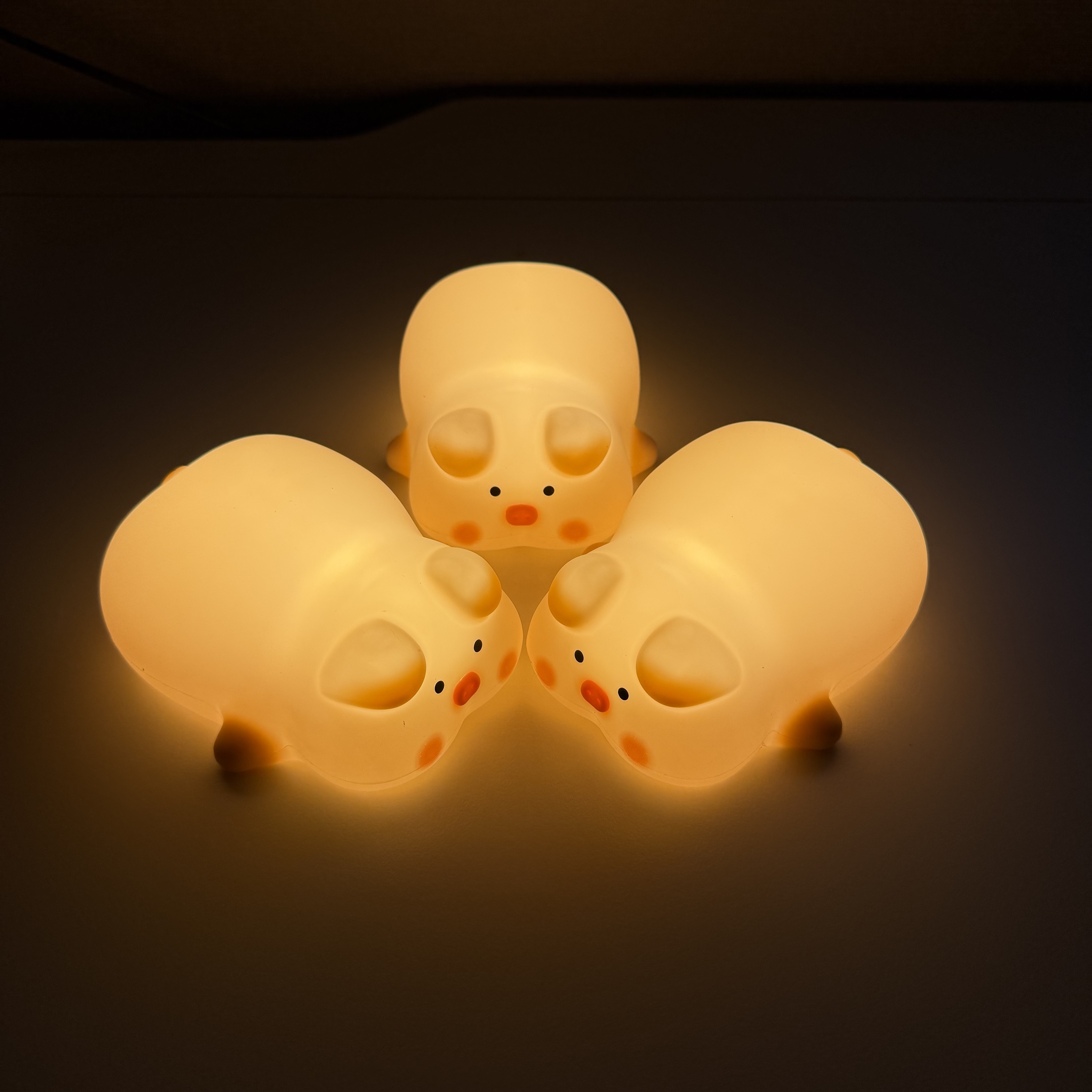 말랑말랑 실리콘 LED무드등 밝기조절 무선 터치 수면등 수유등 침대 침실 핑크돼지 - 상세 이미지 3