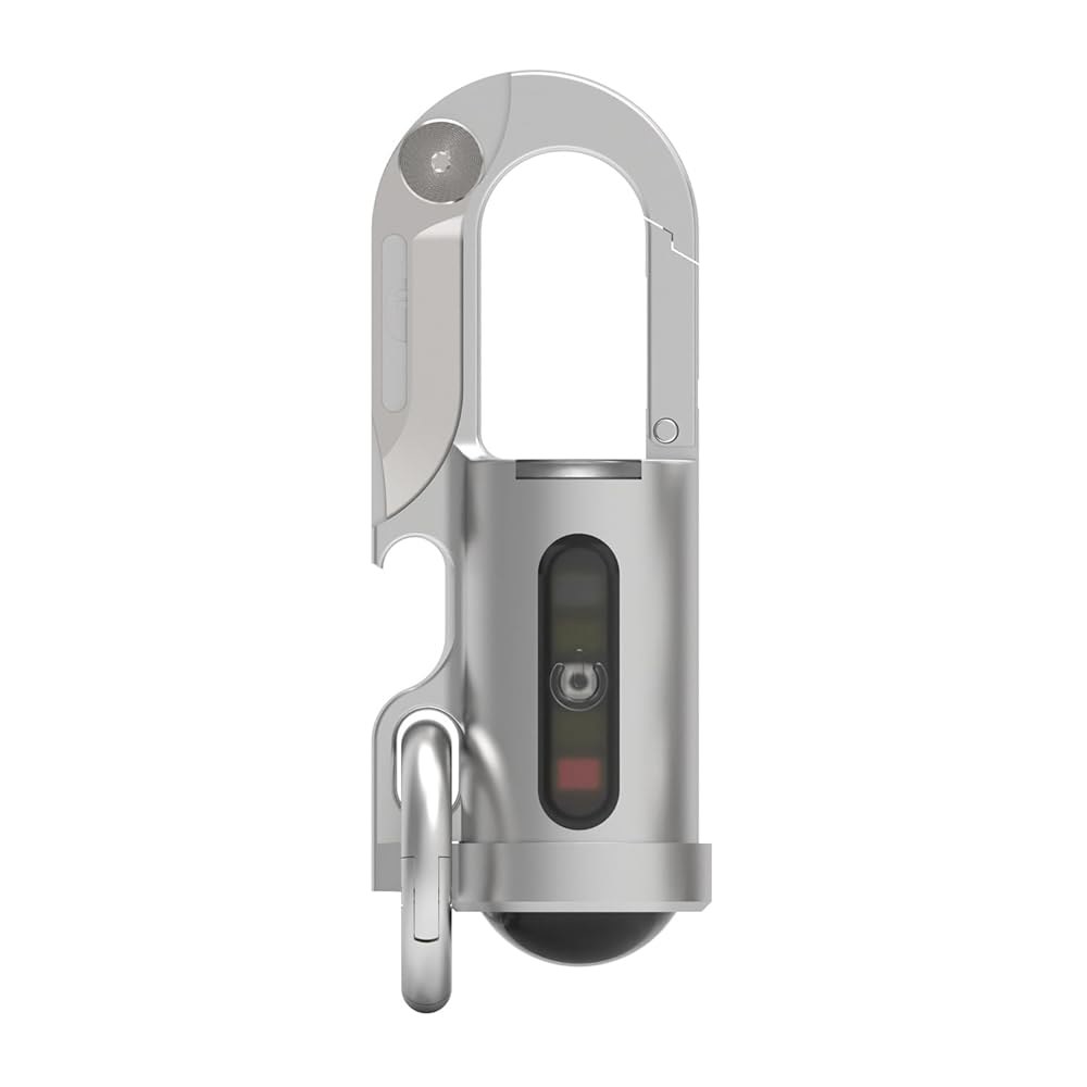 DLinky 미니 포터블 1200lm LED 초밝은 EDC 키체인 플래시라이트 H 프로 .USB 캠핑, 비상, 남성 가젯 라이트용 충전식... (실버 화이트) Black - 상품 이미지