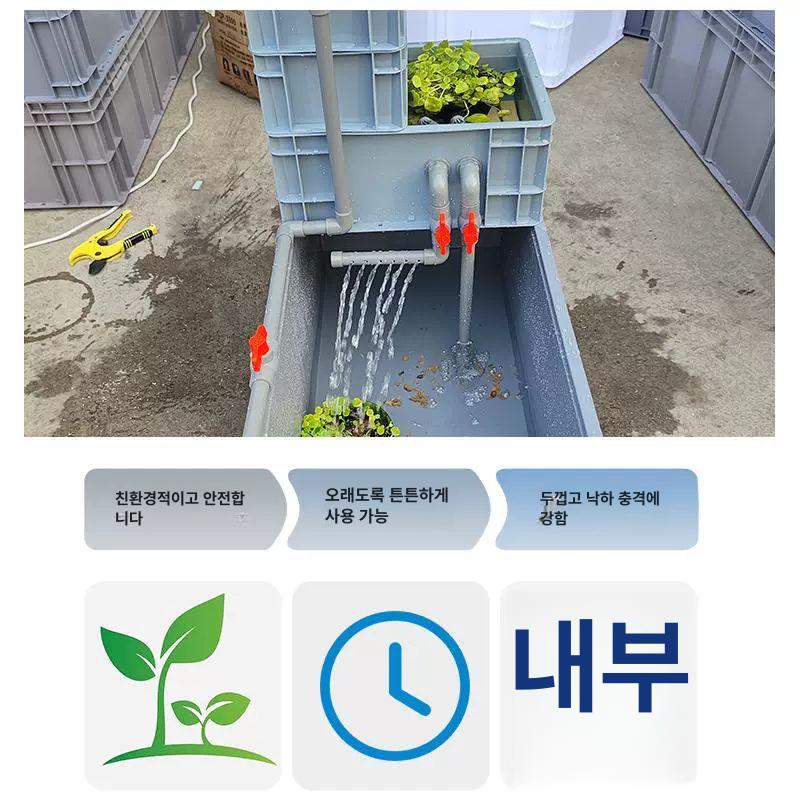 터틀텁 거북이사육장 도마뱀 패키지 은신처 그레이 사육용 어항 놀이터 거북이키우기 - 상세 이미지 3