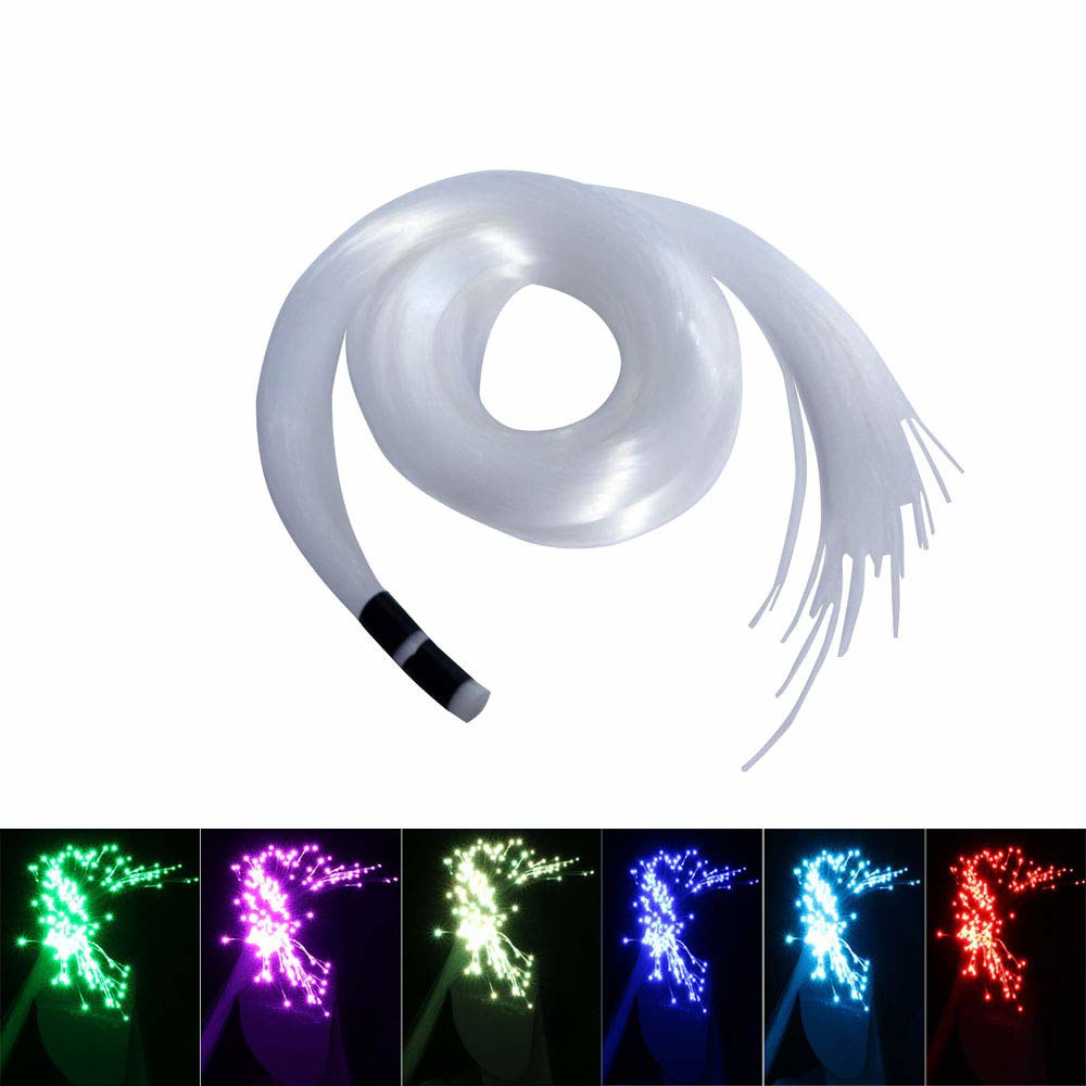 AKEPO 광섬유 라이트 엔드 글로우 케이블 200pcs 0.03in(0.75mm) 6.5피트 / 2m PMMA LED 스타 천장 하늘 조명 키트 및 장식용 플라스틱 케이블(광원 - 상품 이미지