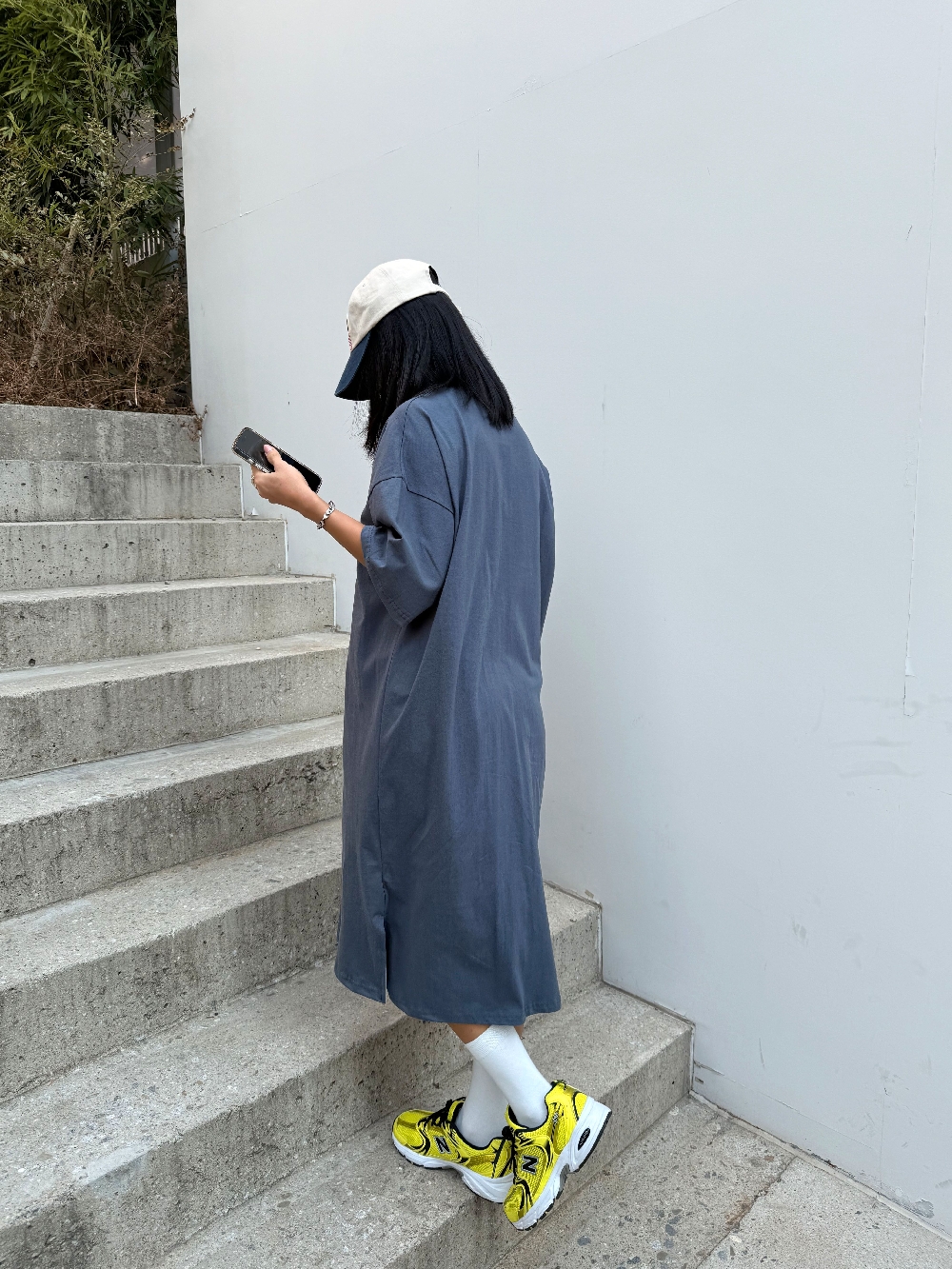 여름 키작녀원피스 오버핏 루즈핏 편한 데일리룩 반팔 롱 원피스 이미지 7