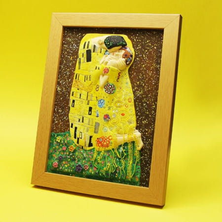 [모모앤아트]명화쉬운그림그리기 입체캔버스 프키스 연인 김홍도하화청연도 팝아트 명화그리기 큰모자를쓴여인 액자