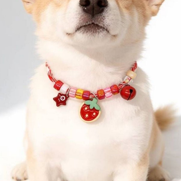 팬던트 고양이 목걸이 비즈 강아지 목걸이 조절 패션 - 상품 이미지