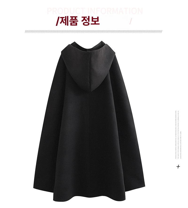 블랙 망토 코스프레 의상 할로윈 공연 무대 코스튬 롱 케이프 - 상세 이미지 2