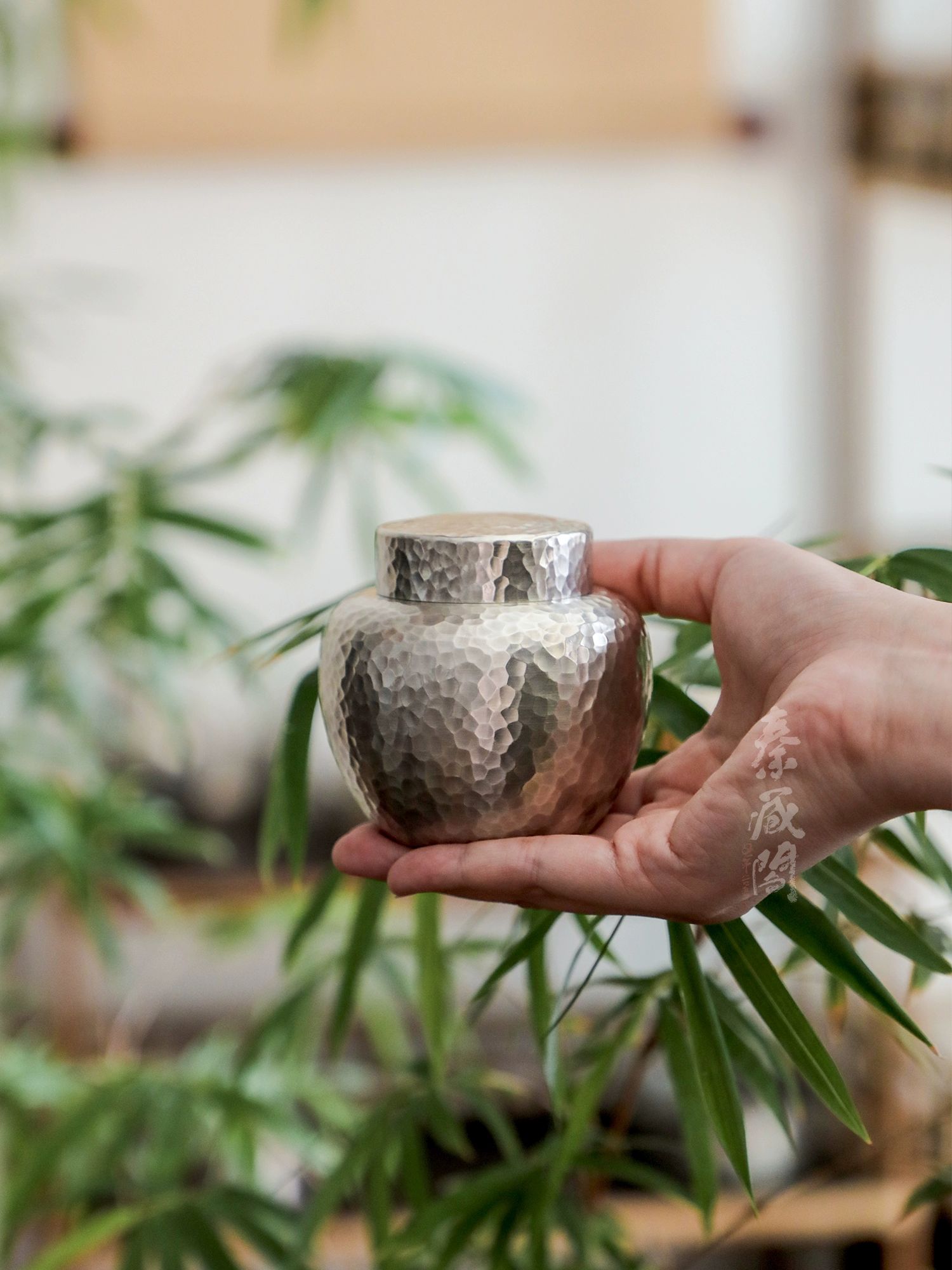 보이차 차통 주석 밀봉 티캐니스터 방습 수목장 소분용 은박 - 상품 이미지