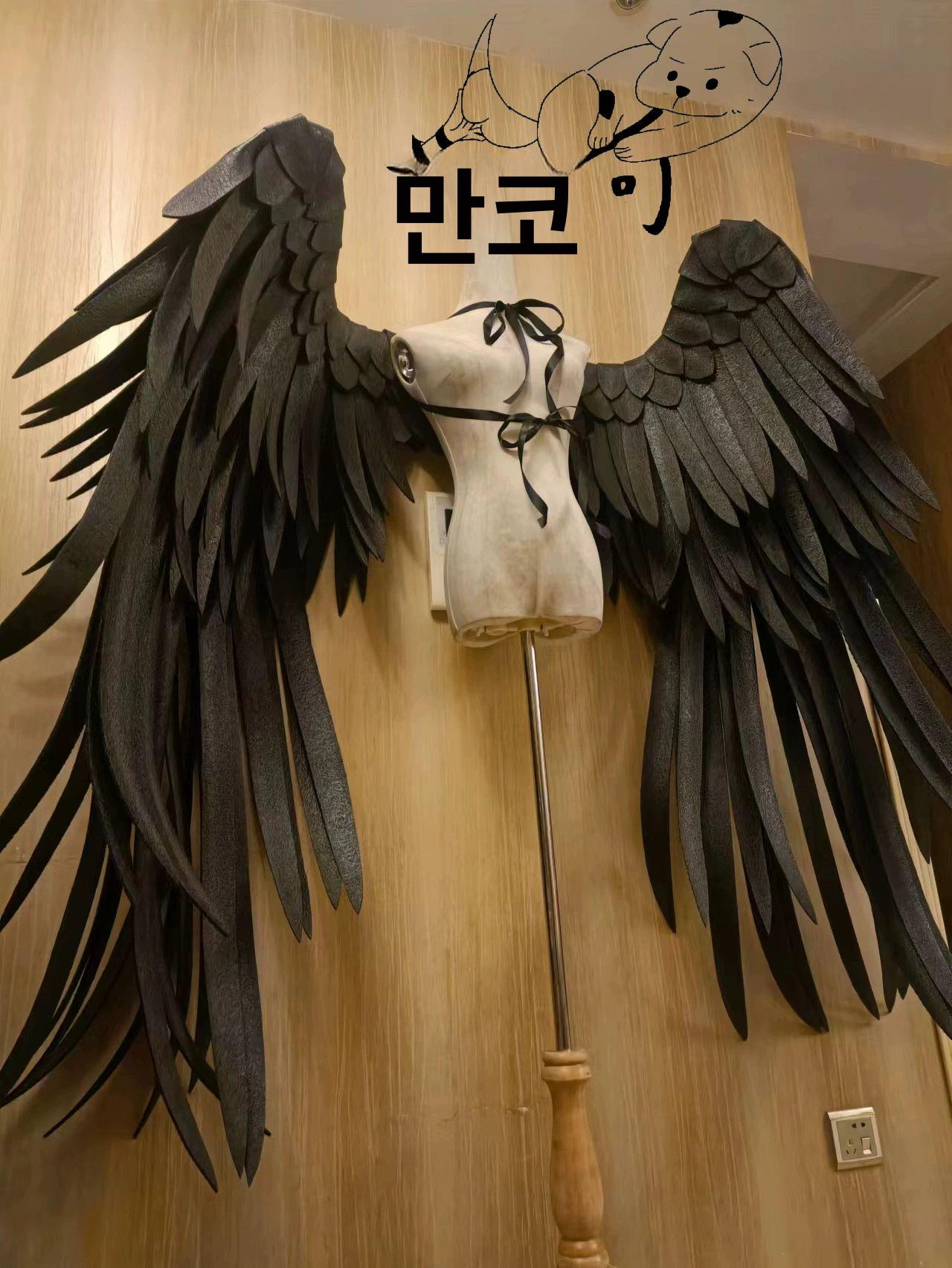무대 날개 천사 코스프레 연극 페더 화이트 공연 소품 윙스 - 상세 이미지 3