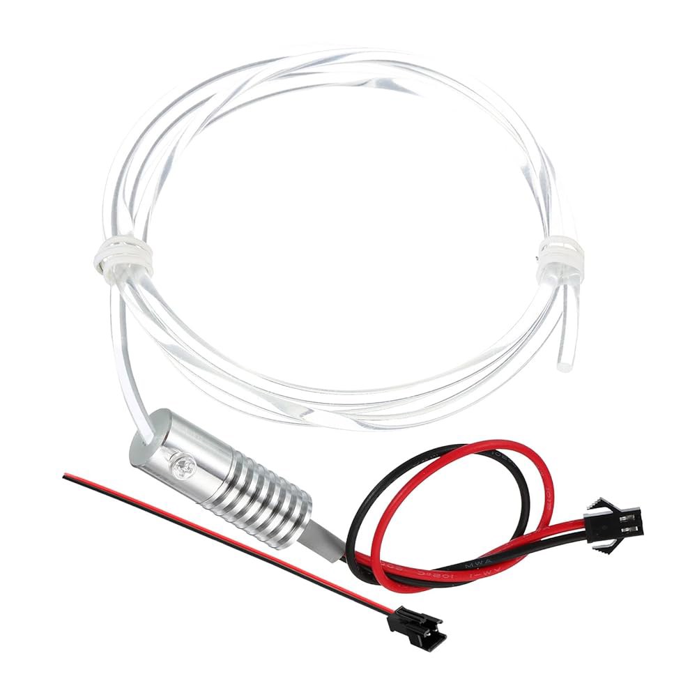 PATIKIL 3mm 1m PMMA 측면 글로우 광섬유 케이블 키트, LED 알루미늄 일루미네이터 12V 1.5W 가이드 광원 장식, 가정용 DIY 조명, 아이스 블루 - 상품 이미지