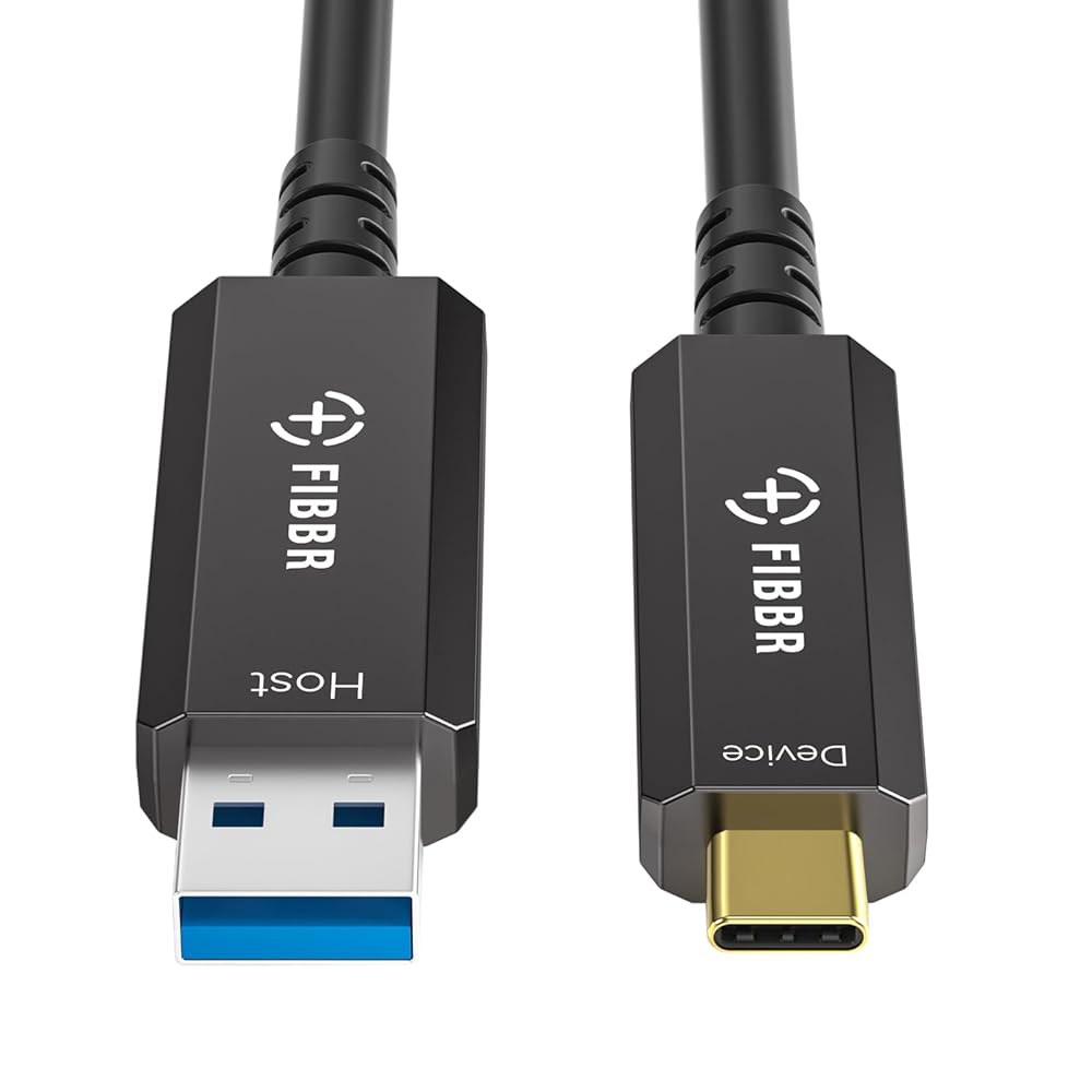 FIBR 광섬유 USB 3.2 케이블 10Gbps 초고속 A-USB C 케이블, 웹캠, VR/AR 기어, 프로젝터 및 TV(33피트)에 이상적입니다 AC-Fiber-16.5 ft - 상품 이미지