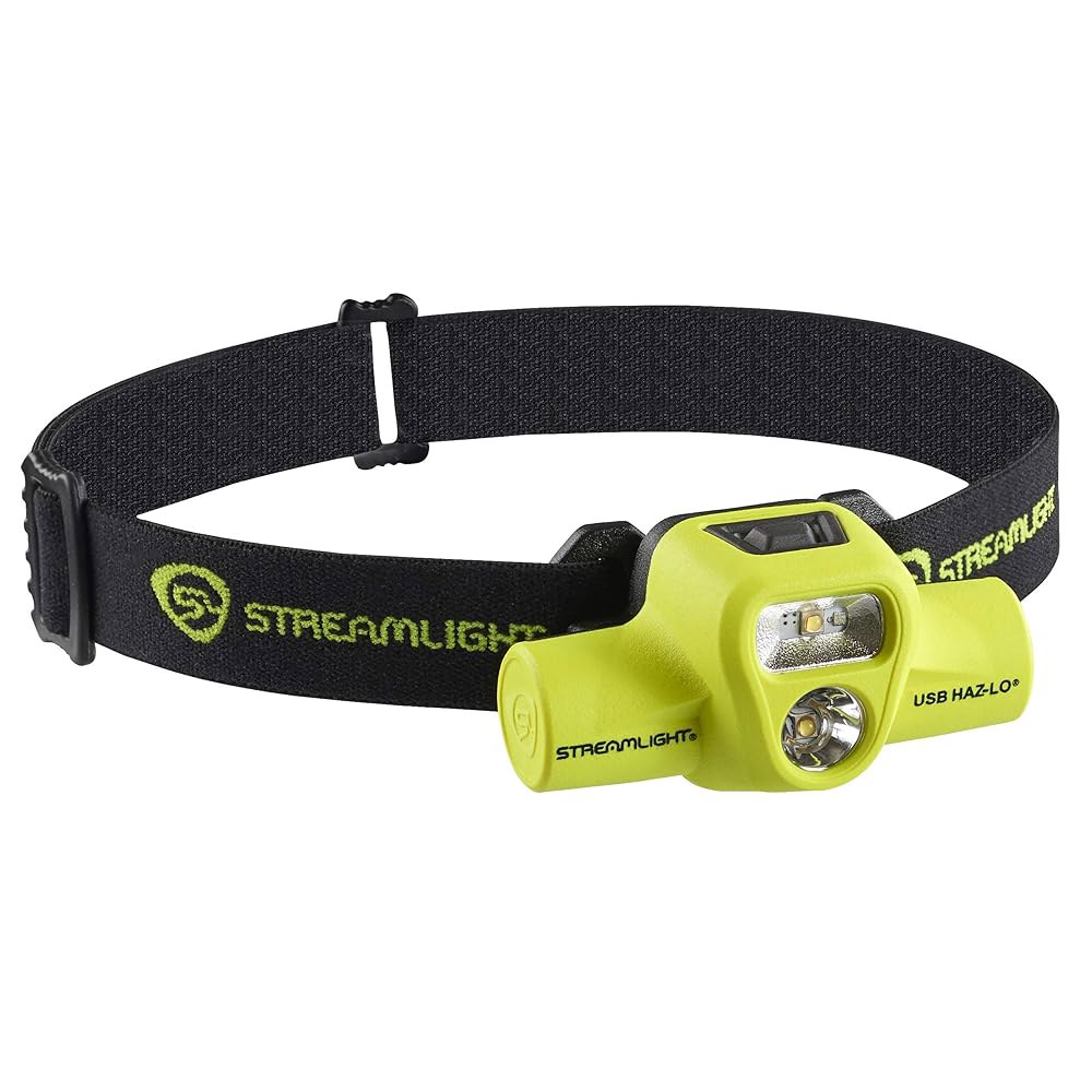 스트림라이트 61463 USB HAZ-LO 250루멘 본질적으로 안전한 헤드램프, 120V AC 충전 시스템 및 거치대, 탄성 헤드 스트랩, 고무 하드 모자 3M 듀얼 잠금 패스너 - 상세 이미지 2