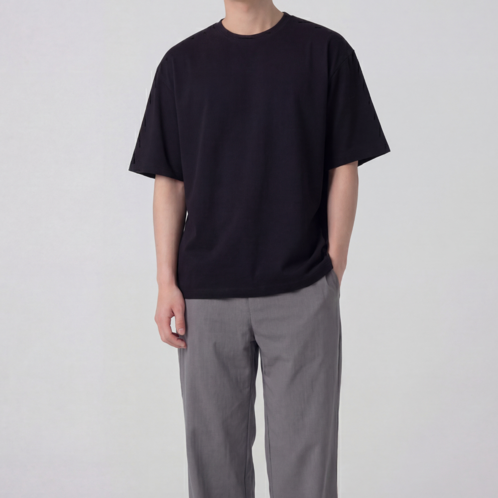 1+1+1 흰색티셔츠 20수반팔티 오버핏반팔 이미지 3