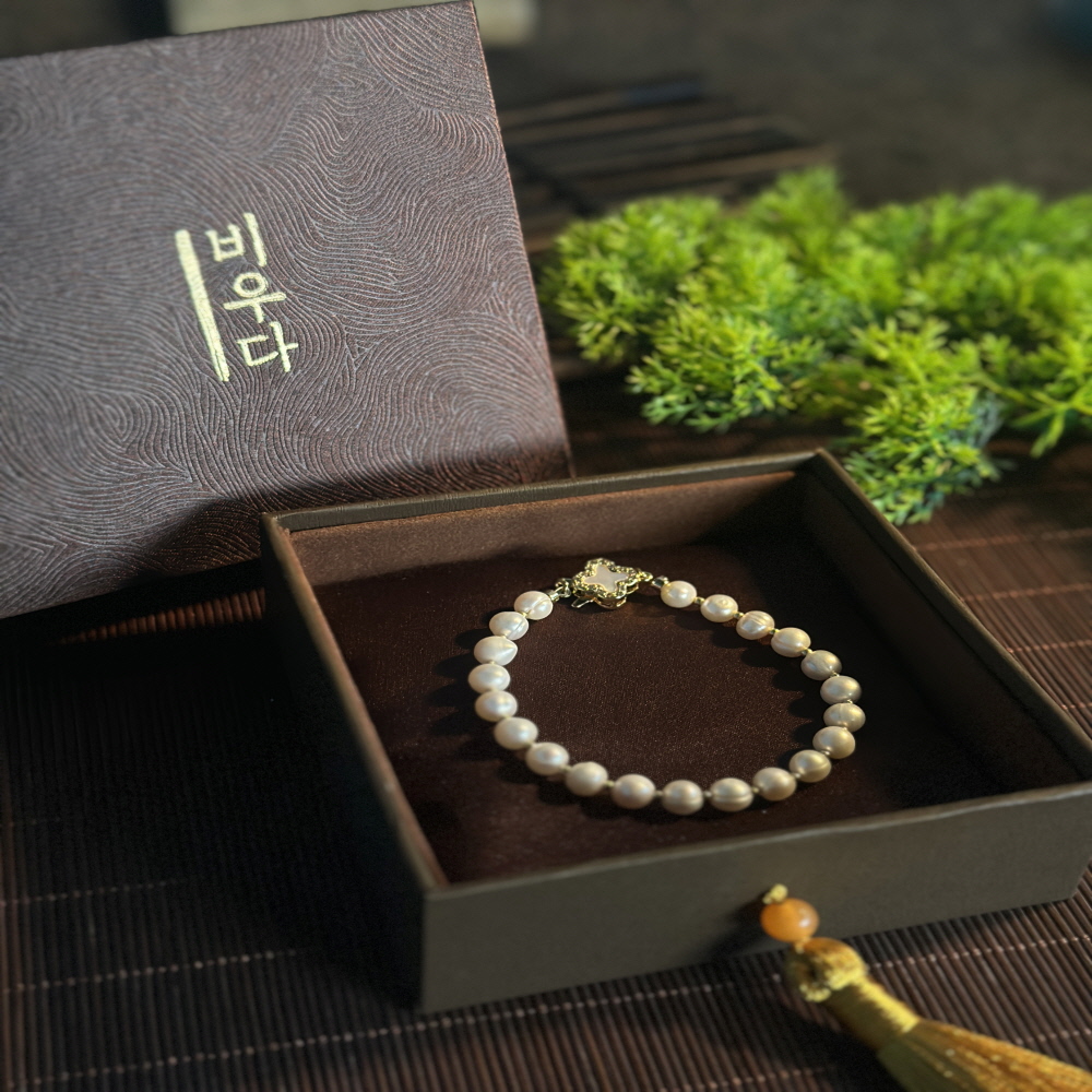 천연 담수진주팔찌 여성 크로스 참 수제 진주 팔찌 선물 - 상세 이미지 2