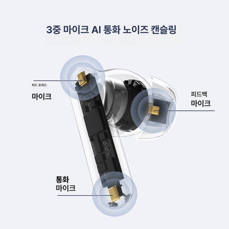 DOINGTOP X8i 무선 블루투스 이어폰 노이즈캔슬링 음악 운동용 블랙 - 상세 이미지 5