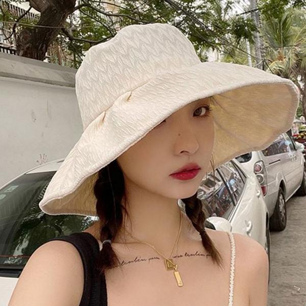 데일리 여성 버킷 햇 휴가비치 여성 비치 모자 벙거지 휴양지 - 상품 이미지