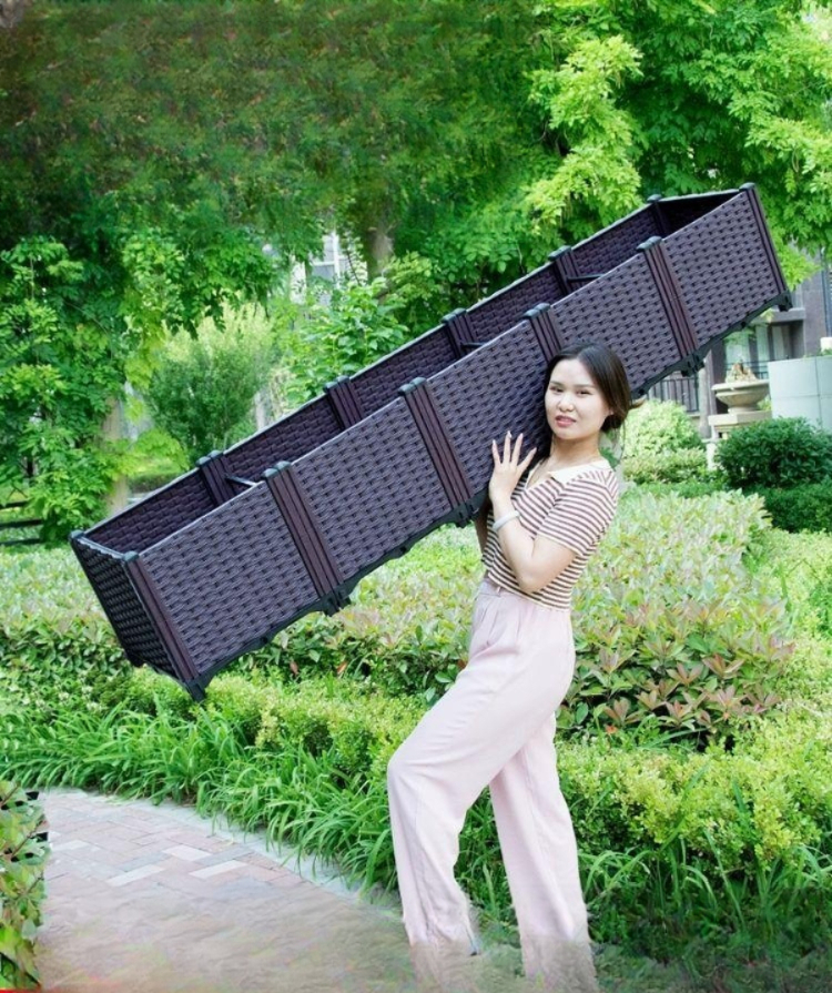텃밭상자 직사각 대형 라탄 사각대형화분 옥상 특대형 사각화분 야외 사각 야채 나무화분 - 상품 이미지