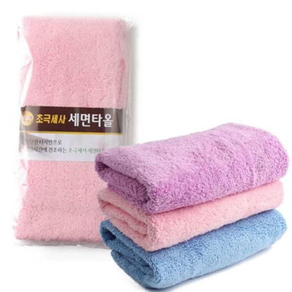도톰한 초극세사 세면 타월 극세사 초극세사 세안 타월 수건 흡수력 - 상품 이미지