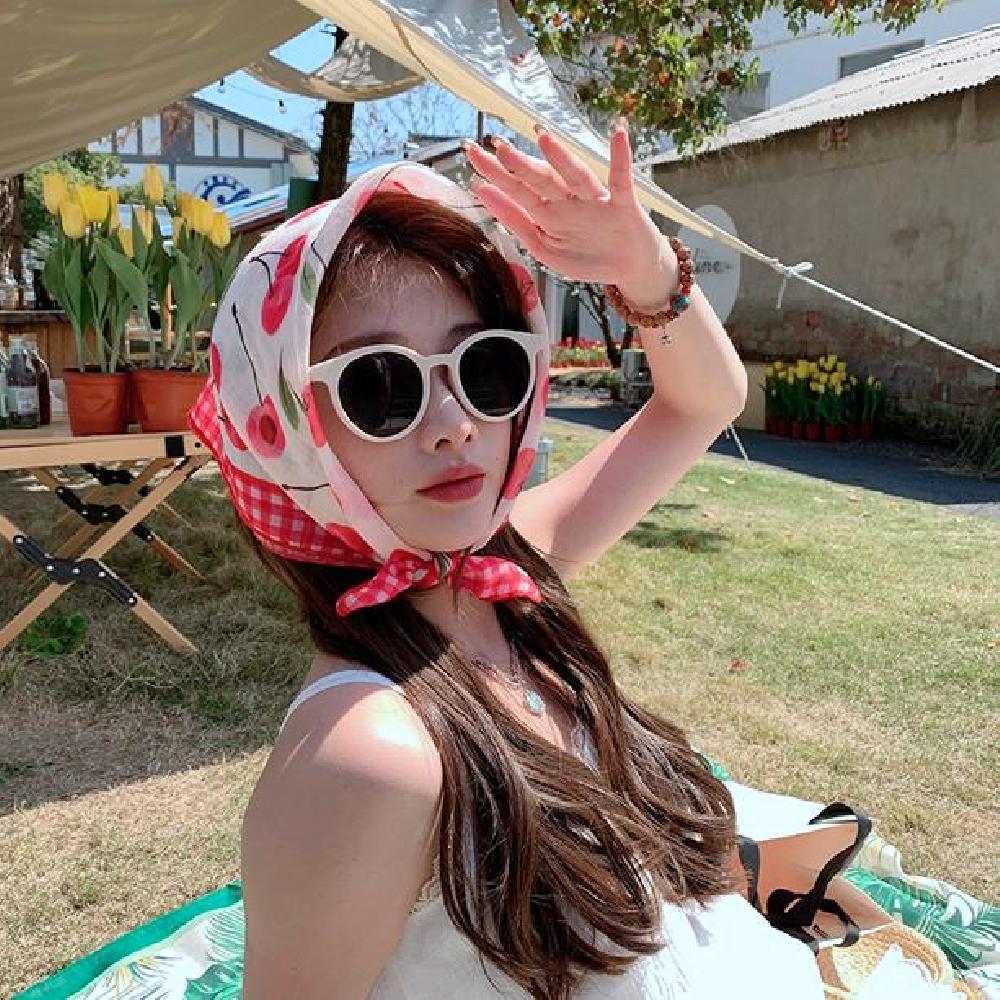 꽃무늬 손수건 6종 목스카프 헤어 무릎덮개 얇은 두건스카프 이미지 6