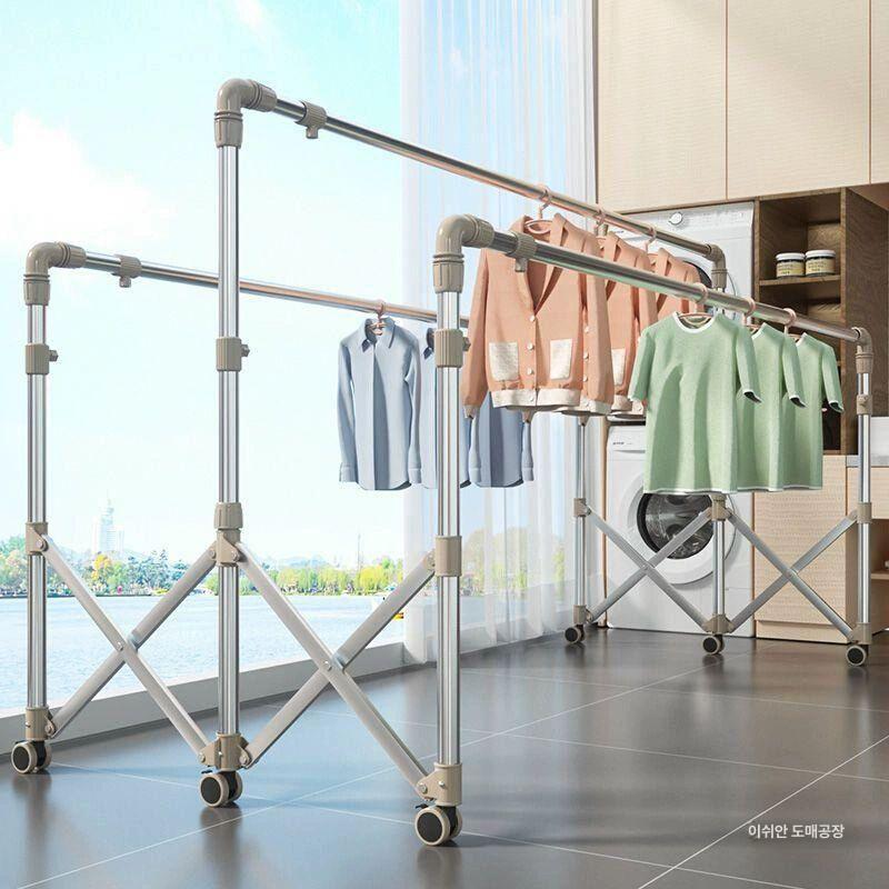 접이식 건조대 대형 이불용 행거 스테인리스 이동식 세탁 빨래건조 대용량 - 상세 이미지 3