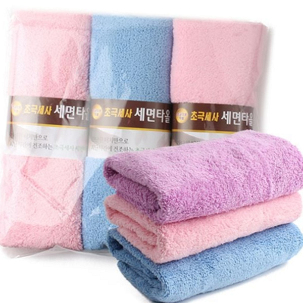 부드러운 초극세사 수건 데일리 세안 타월 욕실 빠른 건조 - 상품 이미지