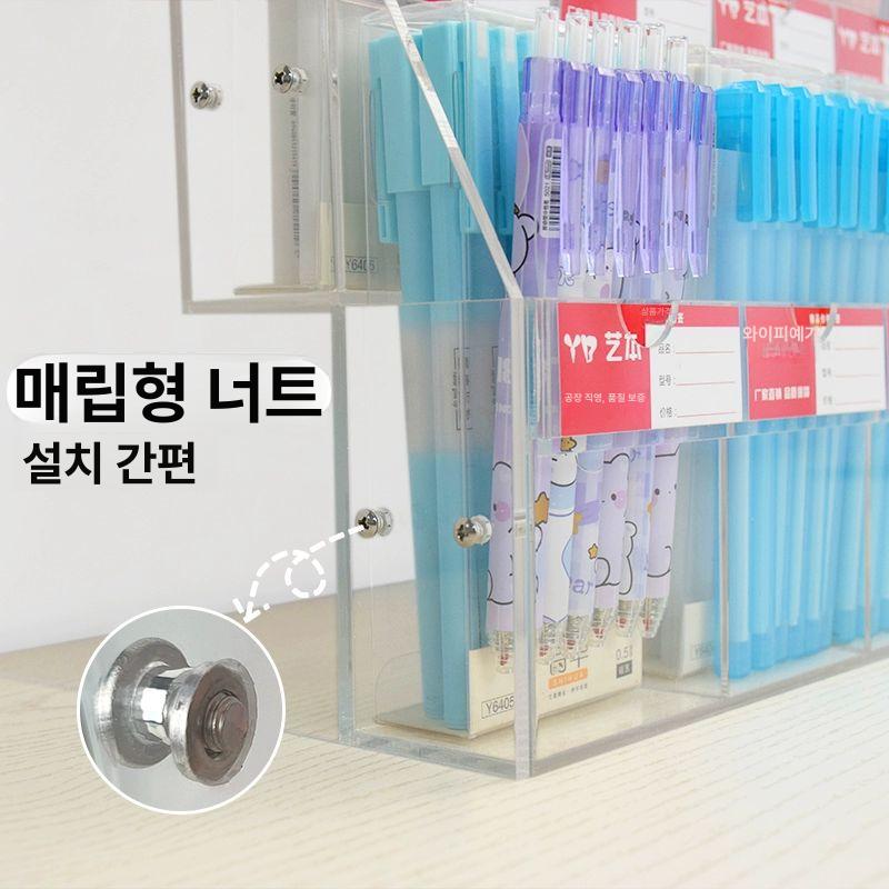 팬 진열대 아크릴 연필꽂이 디스플레이 수납 사각 정리함 계단식 선반 - 상세 이미지 3