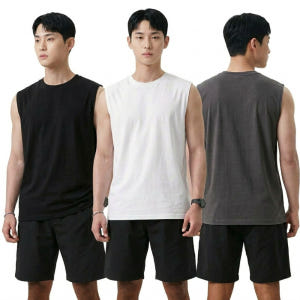 남자 나시 오버핏 20수 면 티 무지 민소매 티셔츠 헬스 런닝 머슬핏 루... 착용 후기 | 사이즈/핏 총정리 - 상품 이미지 4