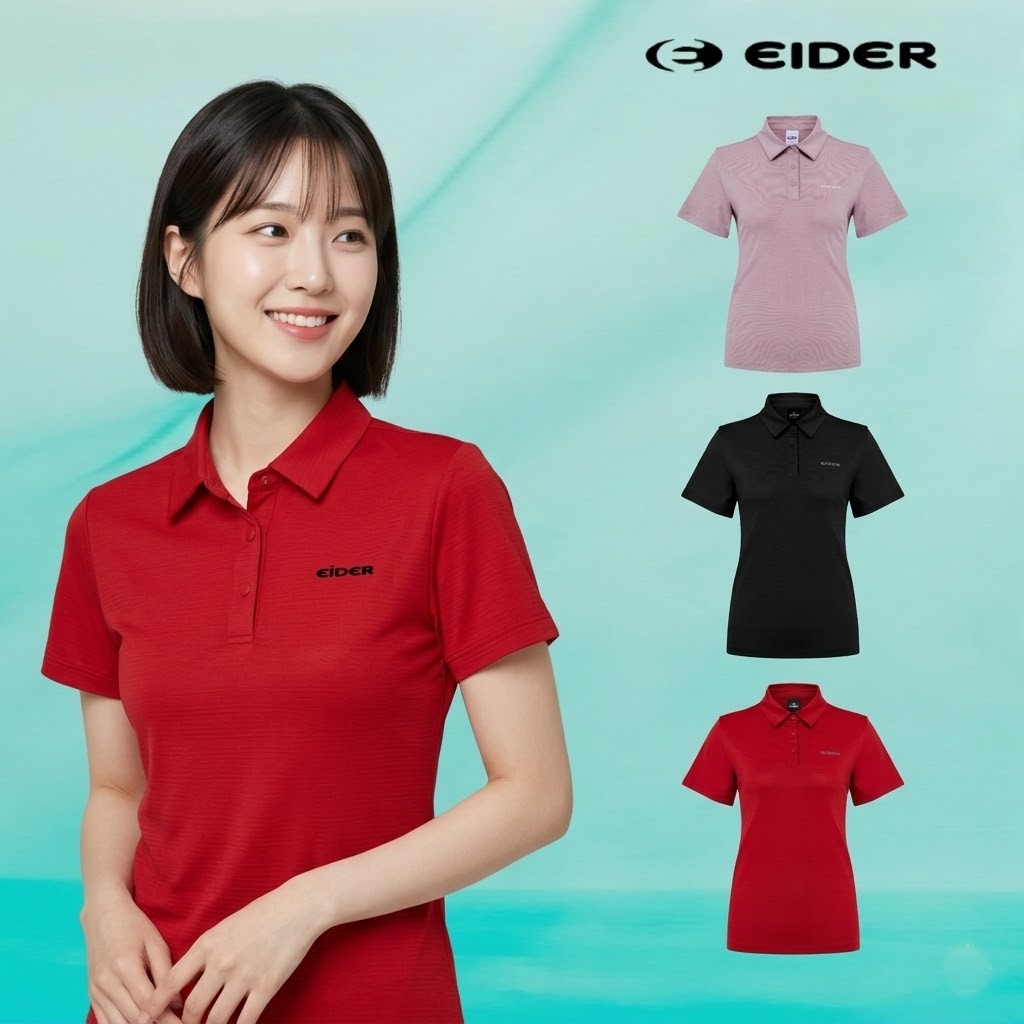 아이더 여성 반팔 폴로티셔츠 카라티 여름 기능성 단체복 작업복 유니폼 - 상품 이미지