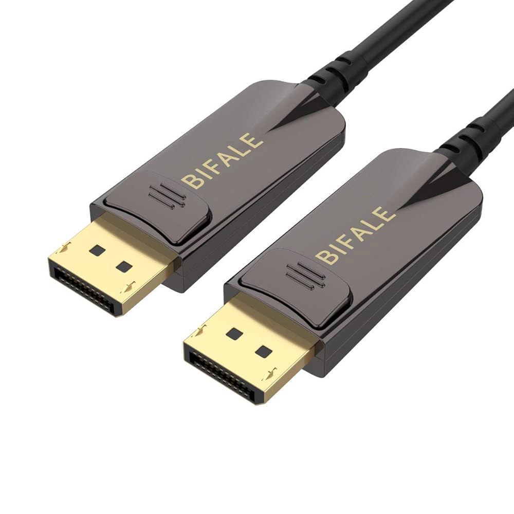 BIFALE DP 광섬유 케이블 33피트, 8K 포트 1.4 지원 HBR3, DSC 1.2, HDR10, 32.4Gbps, 8K@60Hz, 4K@144Hz, 얇고 슬림한 DP1.4 - 상품 이미지
