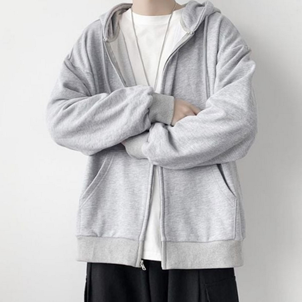 루즈핏 남녀공용 얇은 후드 집업 데일리 남성 얇은 후드 집업 - 상품 이미지