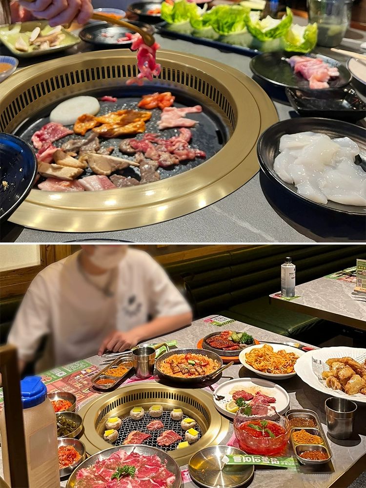 고기 로스터 숯불구이기 화로 테이블 바베큐 그릴 숯불 구이팬 식당용 - 상세 이미지 3