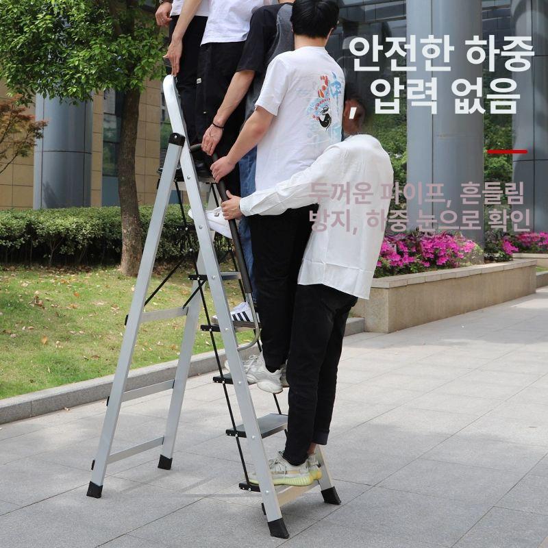접이식 사다리 작업용 8단 다락 가정용 안전 폴딩 발판 계단 스텝 - 상세 이미지 3
