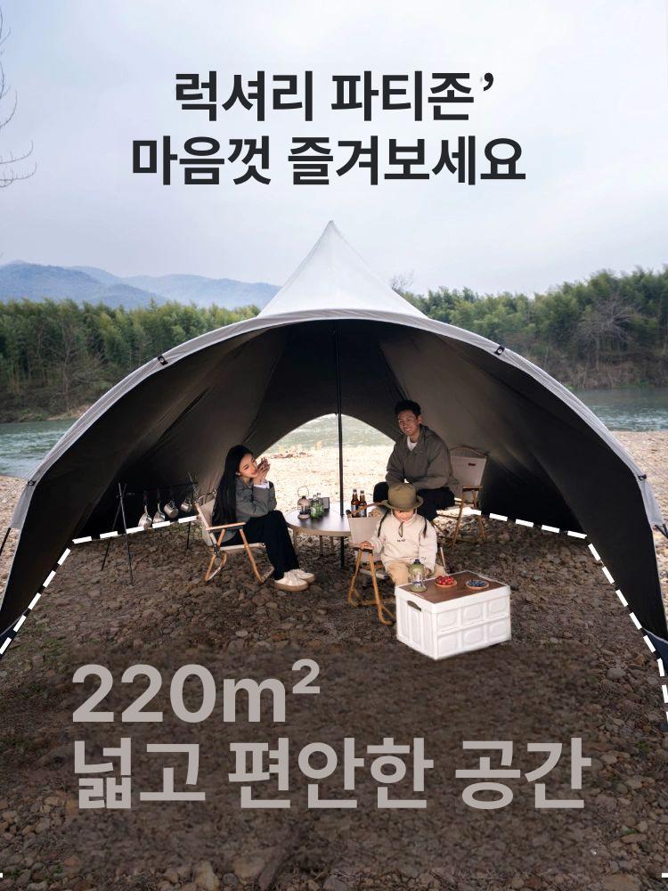 터널형 타프 스크린 하비 방수 헥사 텐트 캐노피 쉘터 어닝 - 상세 이미지 3