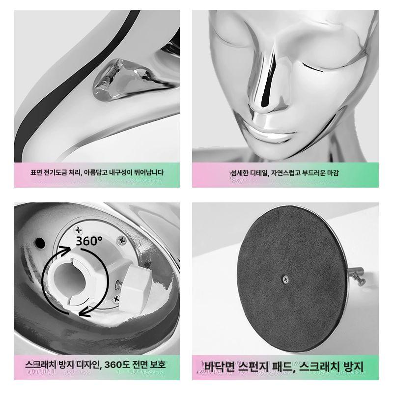 골드 마네킹 두상 실버 모자 스카프 액세서리 전시용 헤드 디스플레이 - 상세 이미지 4