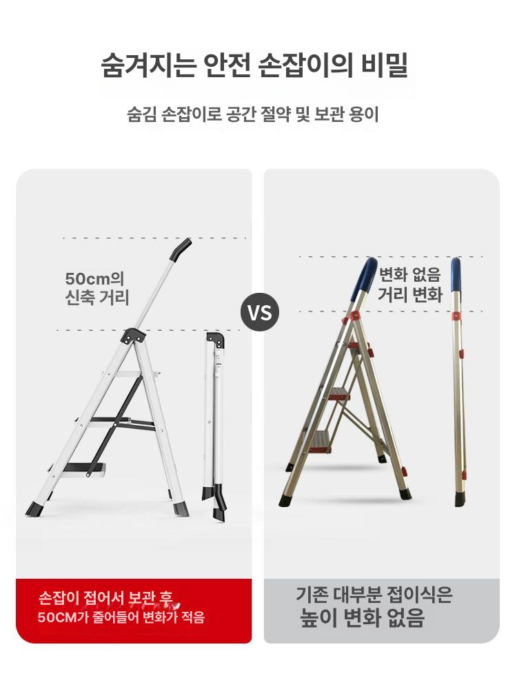 사다리의자 접이식 발판 계단식 다용도 스텝 스툴 4단 단계 간이 의자 멀티 벤치 - 상세 이미지 3