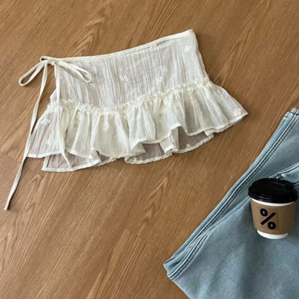 J2K 레이어드 랩업 스커트 미니스커트 여친룩 데일리룩 데이트 - 상품 이미지
