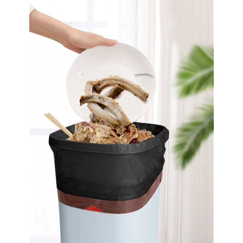 Feisco 5.7L(1.6갤런) 블랙 쓰레기 봉투, 6L 120개, 봉투 쓰레기통 0.51mm 드로스트링 라이너, - 상세 이미지 2