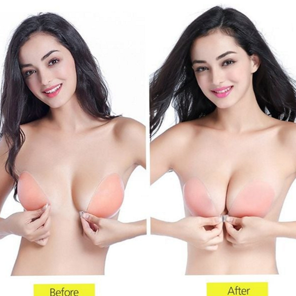 접착 실리콘 누브라 물방울 끈없는 브라 왕뽕 볼륨 - 상품 이미지
